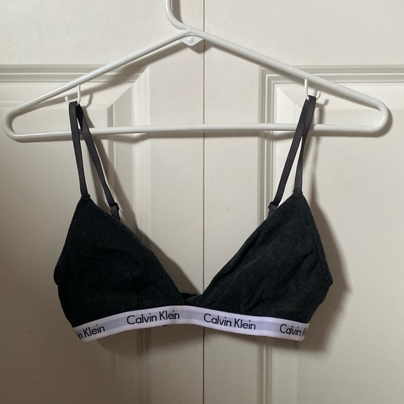 Small Charcoal Grey Calvin Klein Bralette - Picture 1 of 3
